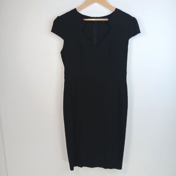 RAMPAGE Women's Black Sheath Dress Notch Neck Cap Sleeve Size Large - Picture 1 of 11